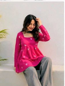 Beautiful Pink Embroidered Kurta