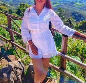 White Lace Trim Outfit