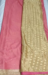 Designer saree with stitched blouse