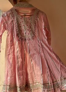 Elegant Pink Embroidered Anarkali Dress