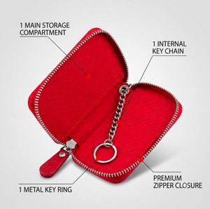 Red Leather Car Key Pouch with Box 🚗