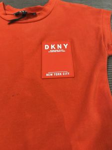 DKNY Orange Ruffle Hem Dress