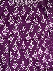 Purple Block Print Cotton Kurta-New