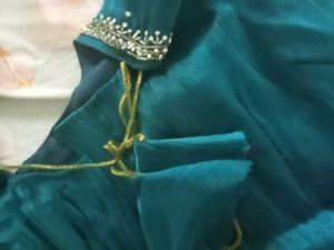 Stunning Teal handwork Embellished Saree