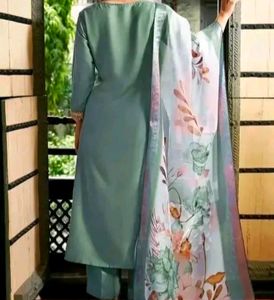Women Embroidery Kurti Pant Dupatta Set
