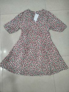 Puff Sleeve Floral Dress❤️❤️❤️