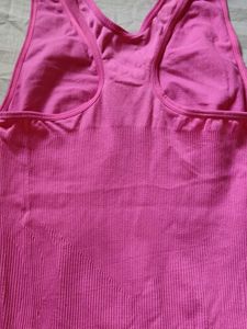 Pink Seamless Sports Bra Tank Top