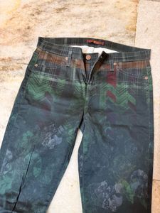 Unique Floral Print Jeans