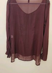 Maroon Embellished Top