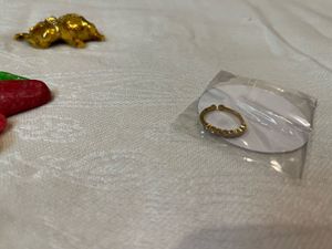 Brass Gold Tone Chocker, Bracelet and Rings