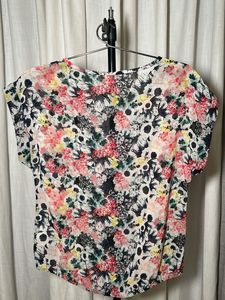 Floral Print Sheer Top