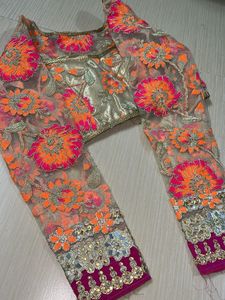 Embroidered Floral Blouse &amp; duppata
