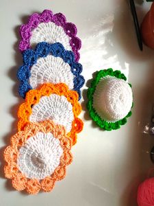 bouquet crochet coasters set -4