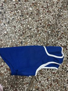Blue Tank Top with White Trim