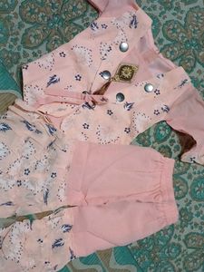 Adorable Pink Floral Baby Dress Set