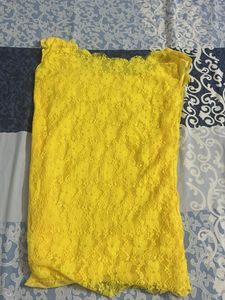 Vibrant Yellow Lace Blouse