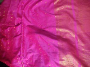 Vibrant Pink Brocade Saree.