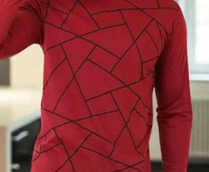 Burgundy Geometric Print T-shirt