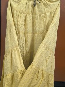 Yellow Tiered Ethnic Skirt