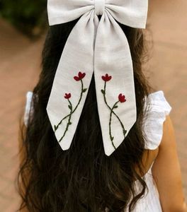 Floral Embroidered Hair Bow Pack Of 1