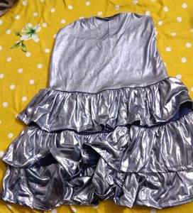 XS size Sparkly Strapless Tiered Mini Dress