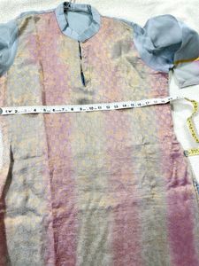 Elegant Silk Kurta with Chinese collar