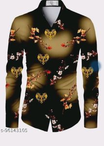 Black Printed Shirt Febric