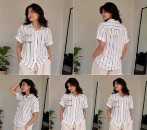 Chic Striped Button-Up Top
