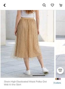 Shein Polka-Dot Midi Skirt