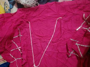 Pink Casual Elbow sleeves kurta