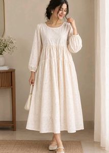 Chic Eyelet Tiered Midi Dress