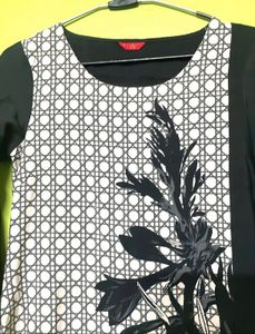 Printed Black Kurta Ladies Women