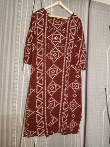 Maroon Bandhani Print Kurta
