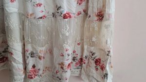 Floral Print Tiered Lace Dress