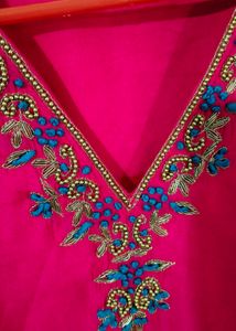 Vibrant Pink Embroidered Kurta