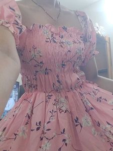 Pink Floral High-Low Dress