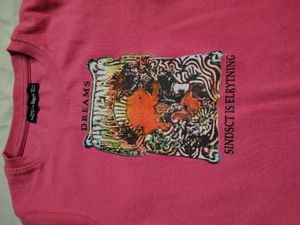 Shein Vibrant Pink Graphic T-Shirt