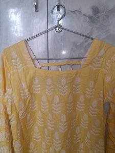 Yellow Chikankari Kurta