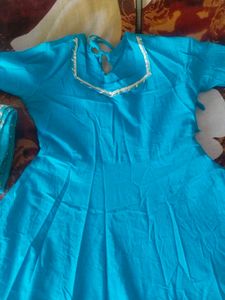 Blue Anarkali Kurta Set