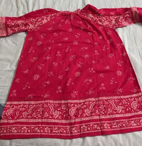 Bohemian Red Floral Print Kurta