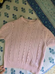 Chic Pink Cable Knit Sweater
