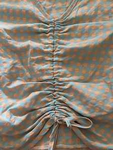 Chic Ruched Checkered Top