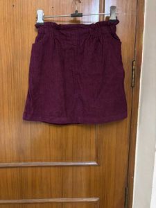 Maroon Corduroy Skirt