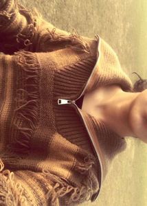 Brown Patterned Knit Sweater