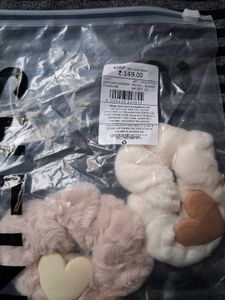 Faux Fur Heart Scrunchie Set