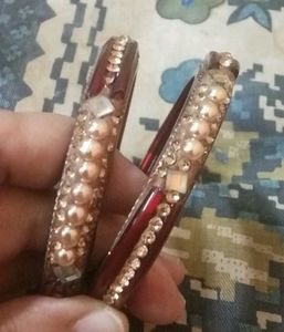 Sparkling Red &amp; Gold Bangles