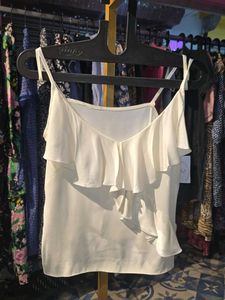White ruffle Croptop
