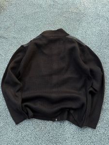 Brown Zip-Up Knit Jacket