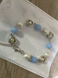blue and white heart bracelet 💙🤍