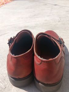Stylish Red Monk Strap Shoes